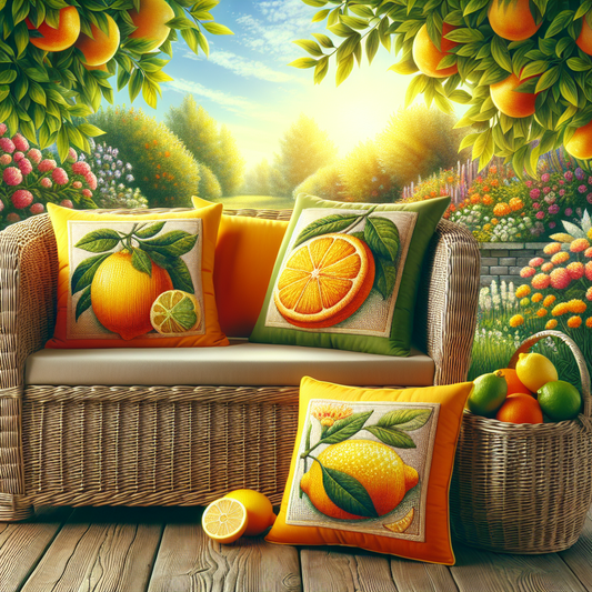 Brighten Your Outdoor Space: How to Create Citrus-Themed Free-Motion Embroidered Pillows