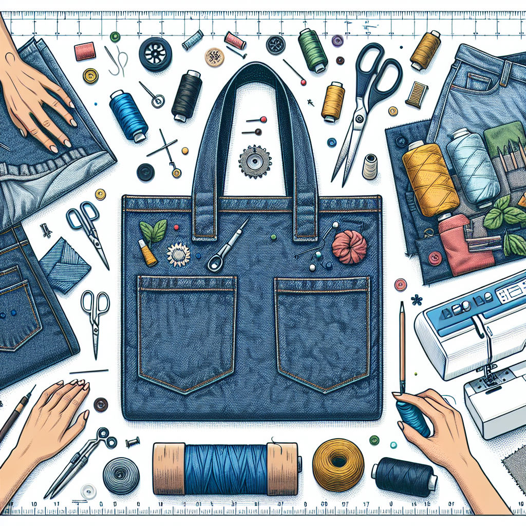 Upcycle Denim Jeans: Create a Modern Tote with First Trim's Embroidery Supplies